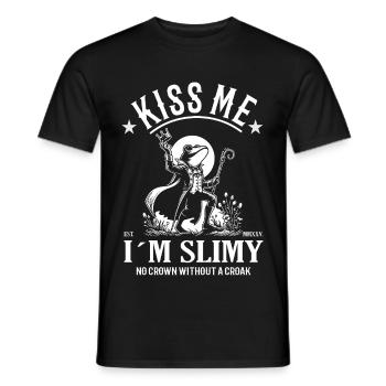 Funny Frog Prince Design – Humor meets fairy tale - Men's T-Shirt - black - Front - AI Model Male 178 light (178cm)