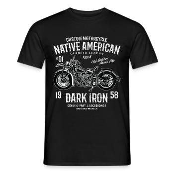 NATIVE AMERICAN - Vintage Motorcycle Shirt Gift - Men's T-Shirt - black - Front - AI Model Male 178 light (178cm)