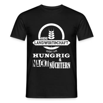 Ohne Landwirtschaft Hungrig Nackt und Nüchtern - Männer T-Shirt - Schwarz - Vorne - AI Model Male 178 light (178cm)