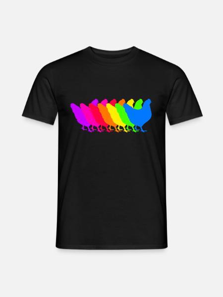 Bunte Hühner Truppe - Männer T-Shirt - Schwarz