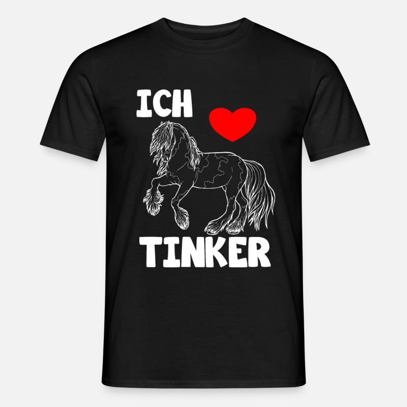 Ich liebe Tinker Pferde - Männer T-Shirt - Schwarz