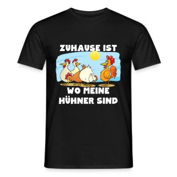 Zuhause ist wo meine Hühner sind - Männer T-Shirt - Schwarz - Vorne - AI Model Male 178 light (178cm)