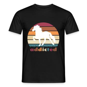 addicted Icelandic horse - Men's T-Shirt - black - Front - AI Model Male 178 light (178cm)