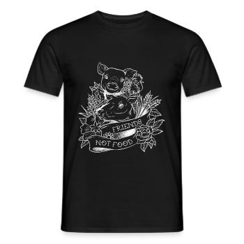 Friends not Food - T-shirt homme - noir - Devant - AI Model Male 178 light (178cm)
