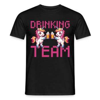 Unicorn Drinking Team Beer Party - Men's T-Shirt - black - Front - AI Model Male 178 light (178cm)