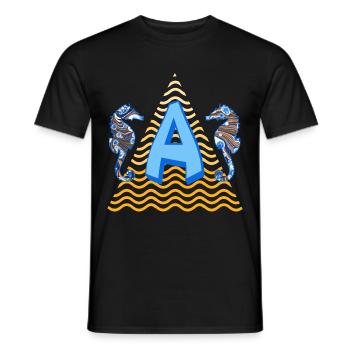 hippocampe e 262 a - T-shirt homme - noir - Devant - AI Model Male 178 light (178cm)