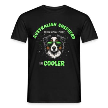 Aussie - comme un chien normal, mais vert plus froid - T-shirt homme - noir - Devant - AI Model Male 178 light (178cm)
