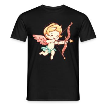 Valentine's Day Angel Bow and Arrow Cupid - Men's T-Shirt - black - Front - AI Model Male 178 light (178cm)