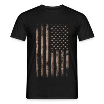 America flag - T-shirt homme - noir - Devant - AI Model Male 178 light (178cm)