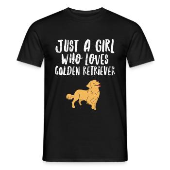 Golden Retriever Fille - T-shirt homme - noir - Devant - AI Model Male 178 light (178cm)
