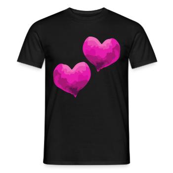 Coeurs Amour Amoureux Mariage - T-shirt homme - noir - Devant - AI Model Male 178 light (178cm)