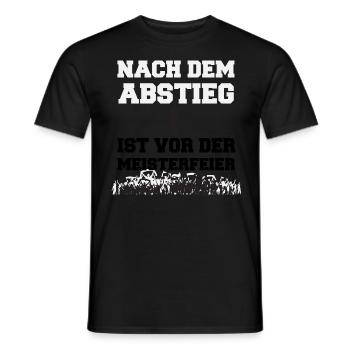 Football, descent - championship celebration, Bundesliga - Men's T-Shirt - black - Front - AI Model Male 178 light (178cm)