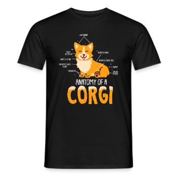 Anatomie d'un cadeau chien Corgi - T-shirt homme - noir - Devant - AI Model Male 178 light (178cm)