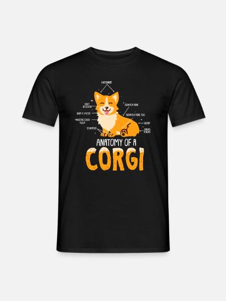 Anatomie d'un cadeau chien Corgi - T-shirt homme - noir