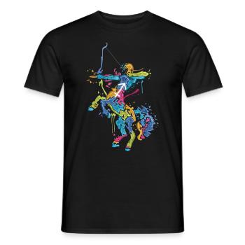 ZODIAC SIGN SAGITTARIUS Birthday Gift Zodiac - Men's T-Shirt - black - Front - AI Model Male 178 light (178cm)