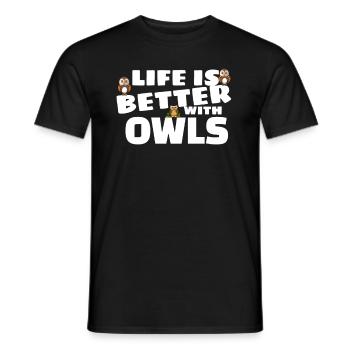 owl - Men's T-Shirt - black - Front - AI Model Male 178 light (178cm)