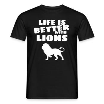 Lion - T-shirt homme - noir - Devant - AI Model Male 178 light (178cm)