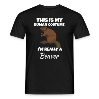 Biber - Männer T-Shirt - Schwarz - Vorne - AI Model Male 178 light (178cm)