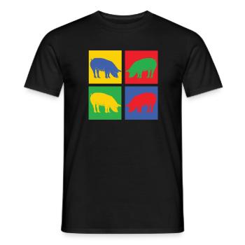 porc - T-shirt homme - noir - Devant - AI Model Male 178 light (178cm)