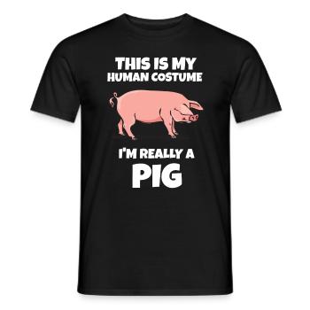 porc - T-shirt homme - noir - Devant - AI Model Male 178 light (178cm)