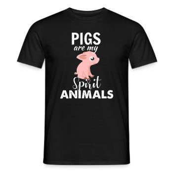 porc - T-shirt homme - noir - Devant - AI Model Male 178 light (178cm)