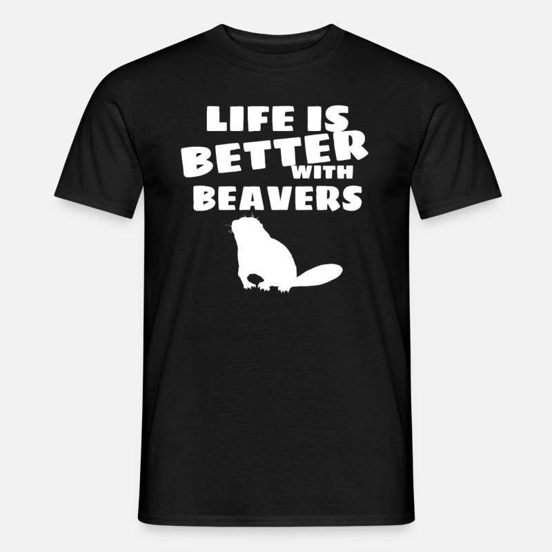 Biber - Männer T-Shirt - Schwarz