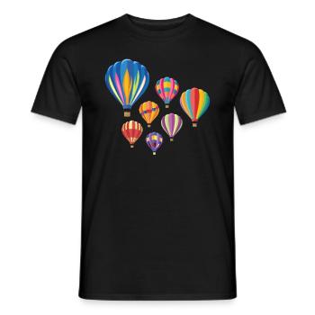 Heißluftballon Luftfahrt Korb Himmel Freizeit - Männer T-Shirt - Schwarz - Vorne - AI Model Male 178 light (178cm)