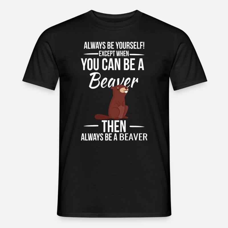 Biber - Männer T-Shirt - Schwarz