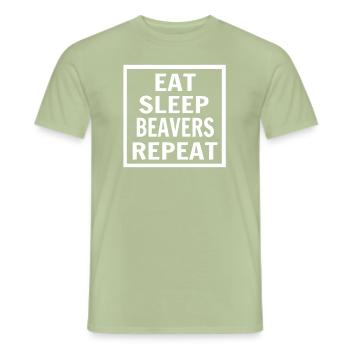 Biber - T-shirt homme - vert sauge - Devant - AI Model Male 178 light (178cm)