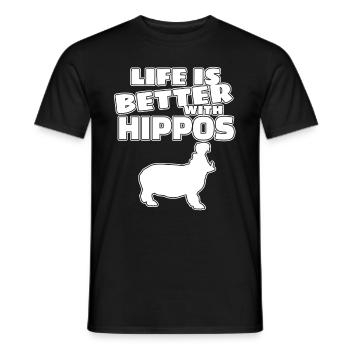 Nilpferd - Männer T-Shirt - Schwarz - Vorne - AI Model Male 178 light (178cm)
