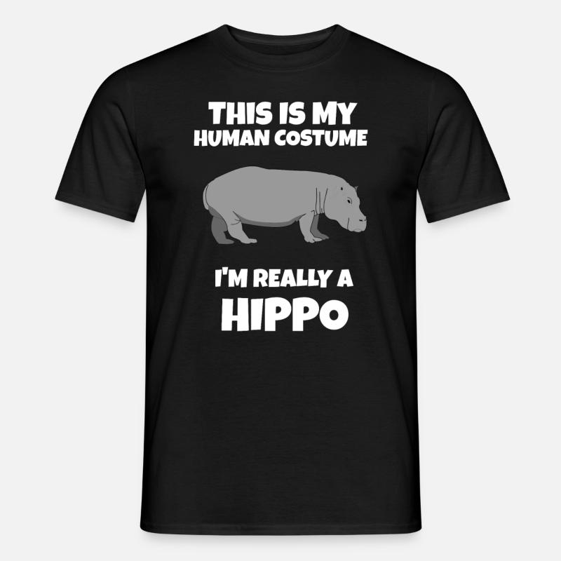 Nilpferd - Männer T-Shirt - Schwarz