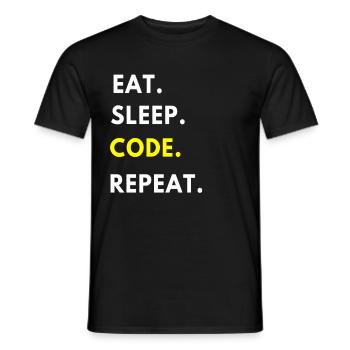 programmer - Men's T-Shirt - black - Front - AI Model Male 178 light (178cm)