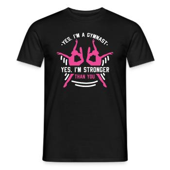 Gymnastik Turnen Turner Fitness Akrobatik Aerobic - Männer T-Shirt - Schwarz - Vorne - AI Model Male 178 light (178cm)