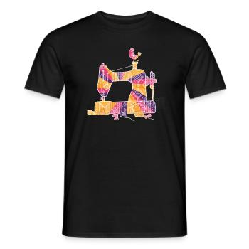 Sewing Machine Tailor Sewing Handmade Seamstress - Men's T-Shirt - black - Front - AI Model Male 178 light (178cm)