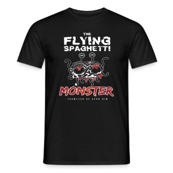 The Flying Spaghetti Monster Pastafari Atheisten - Männer T-Shirt - Schwarz - Vorne - AI Model Male 178 light (178cm)