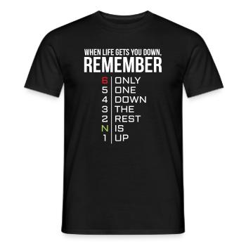 When Life Gets You Down Biker Motorcycle Gears Motor - Men's T-Shirt - black - Front - AI Model Male 178 light (178cm)