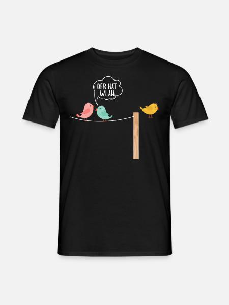 Vogel der hat WLAN- WIFI Vogelliehaber Internet - Männer T-Shirt - Schwarz