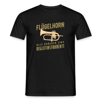 Flügelhorn Instrument Horn Spruch Musiker Band - Männer T-Shirt - Schwarz - Vorne - AI Model Male 178 light (178cm)