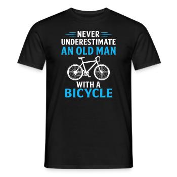 never underestimate an old man with a bicycle - Männer T-Shirt - Schwarz - Vorne - AI Model Male 178 light (178cm)