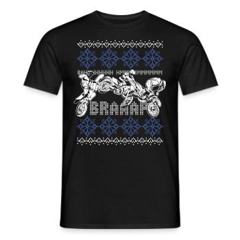 Braap Motorcycle Biker Ugly Christmas Motocross - Men's T-Shirt - black - Front - AI Model Male 178 light (178cm)
