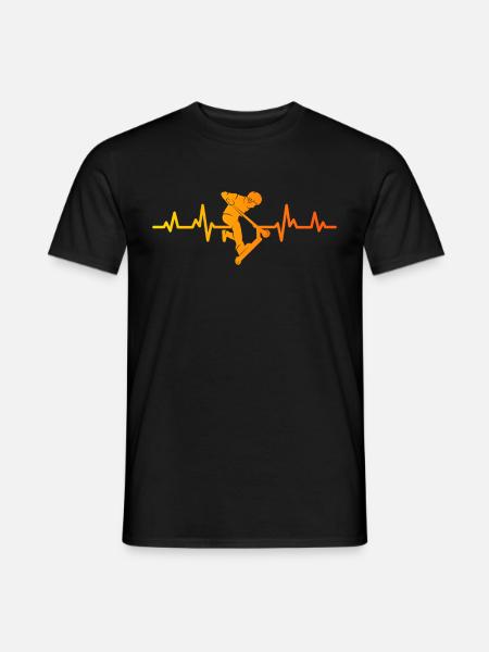 Stunt Scooter Tricks Pulslinie Tretroller - Männer T-Shirt - Schwarz