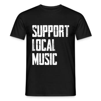 Support Local Music - Men's T-Shirt - black - Front - AI Model Male 178 light (178cm)