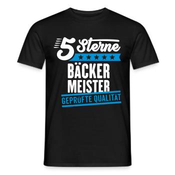5Sterne Bäckermeister - Männer T-Shirt - Schwarz - Vorne - AI Model Male 178 light (178cm)