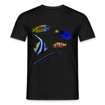 Marine fish - Men's T-Shirt - black - Front - AI Model Male 178 light (178cm)