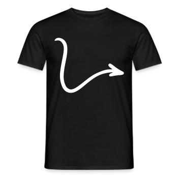 Arrow drawing sketch white - Men's T-Shirt - black - Front - AI Model Male 178 light (178cm)