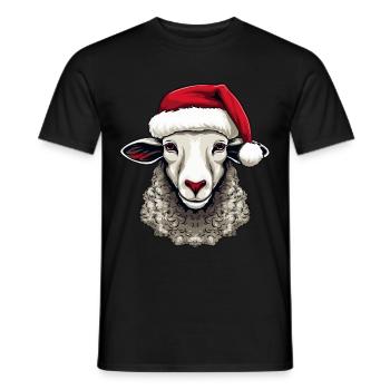 Sheep Christmas Animal Head Lamb - Men's T-Shirt - black - Front - AI Model Male 178 light (178cm)