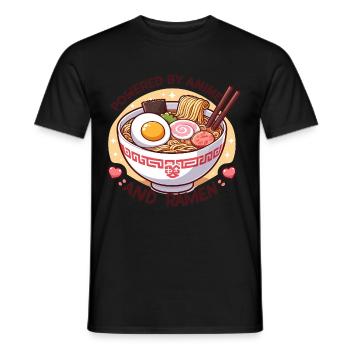 Powered By Anime And Ramen - Männer T-Shirt - Schwarz - Vorne - AI Model Male 178 light (178cm)