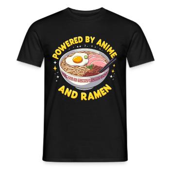 Powered By Anime And Ramen - Männer T-Shirt - Schwarz - Vorne - AI Model Male 178 light (178cm)
