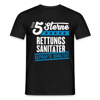 5Sterne Rettungssanitäter - Männer T-Shirt - Schwarz - Vorne - AI Model Male 178 light (178cm)