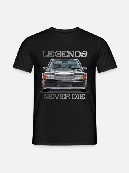 W201 190E legends never die - Männer T-Shirt - Schwarz